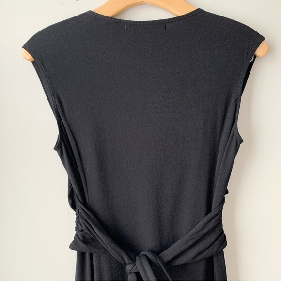 Peruvian Connection Tie Back V-Neck Sleeveless Black Dress Medium - Picture 5 of 9
